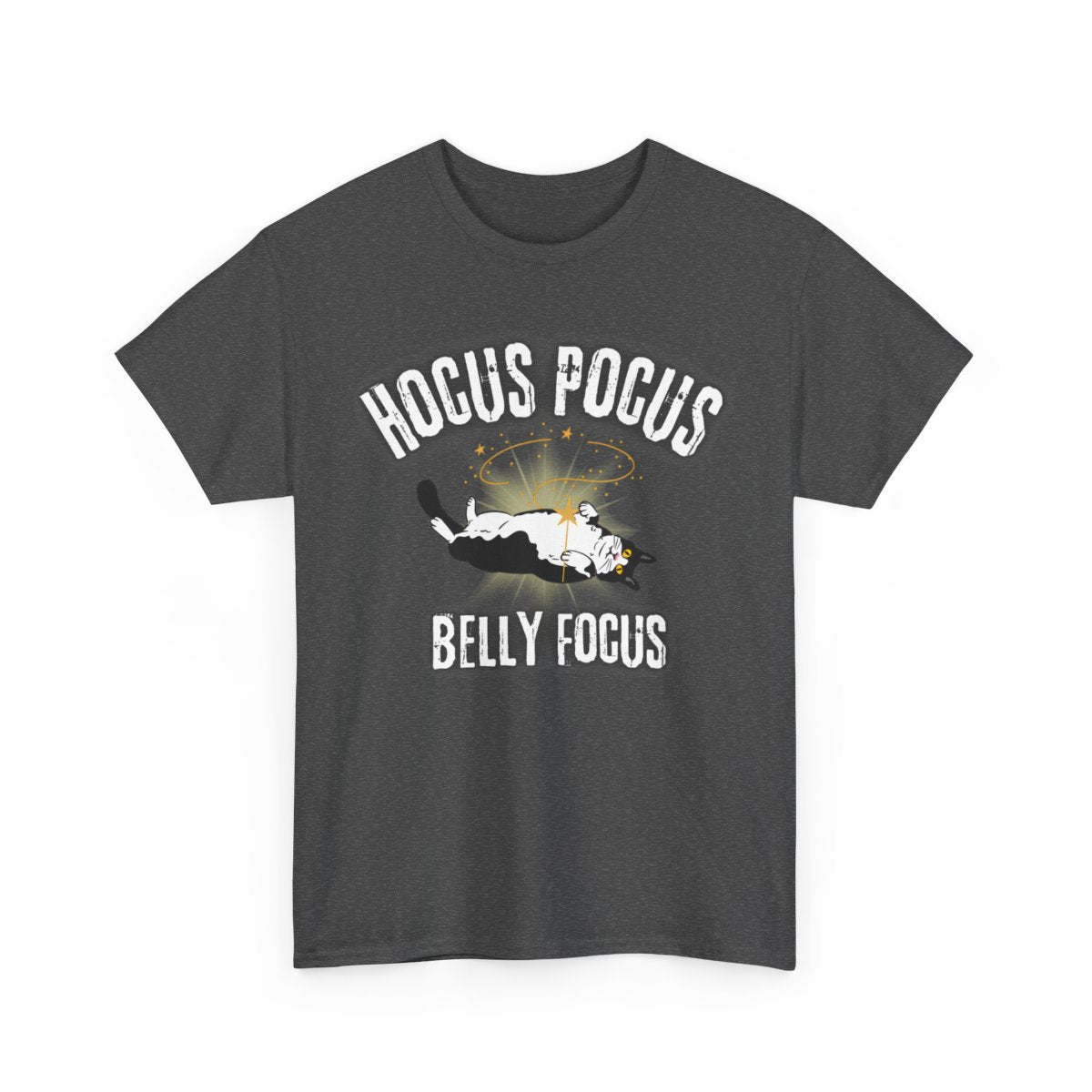 Hocus Pocus T-Shirt with Cute Witch Cat - Hocus Pocus Belly Focus - Funny Halloween Shirt - Boo and Bewear