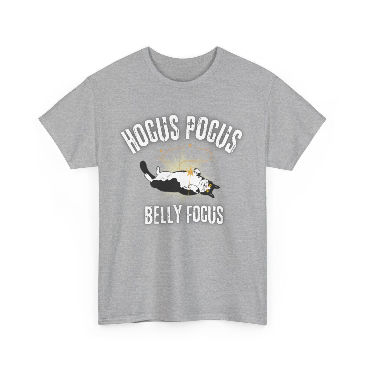 Hocus Pocus T-Shirt with Cute Witch Cat - Hocus Pocus Belly Focus - Funny Halloween Shirt - Boo and Bewear