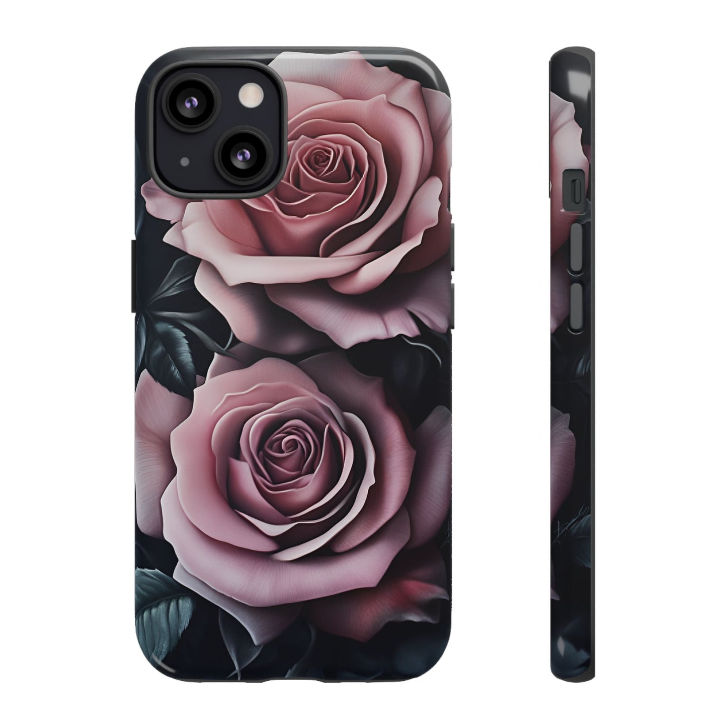 Pastel Goth Roses Phone Case - Gothic Black and Pink Flowers Phone Cases - iPhone 16 15 14 13 12 11, Samsung Galaxy & Google Pixel Phone Covers - Boo and Bewear