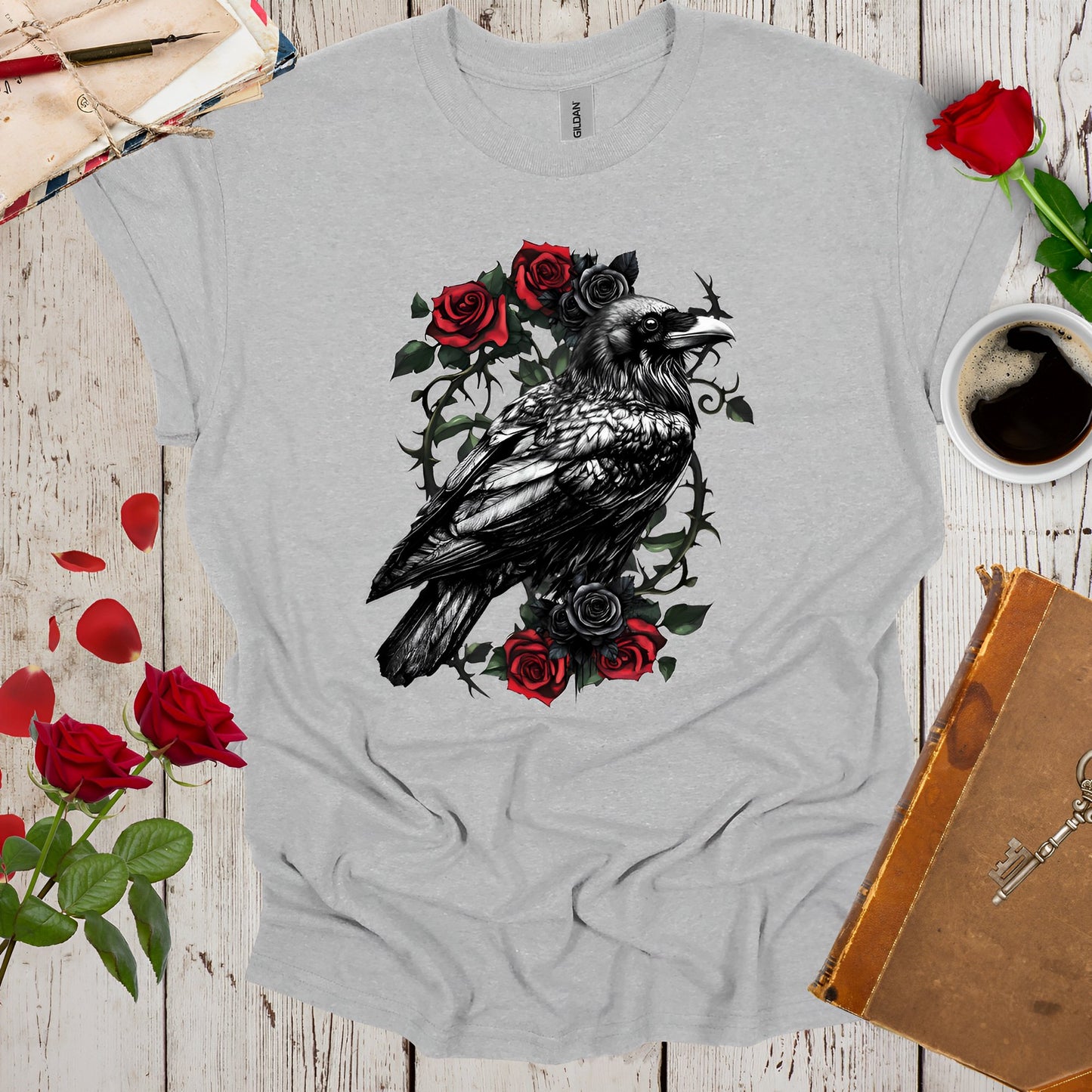 Raven T-Shirt - Vintage Gothic Clothing - Boo and Bewear