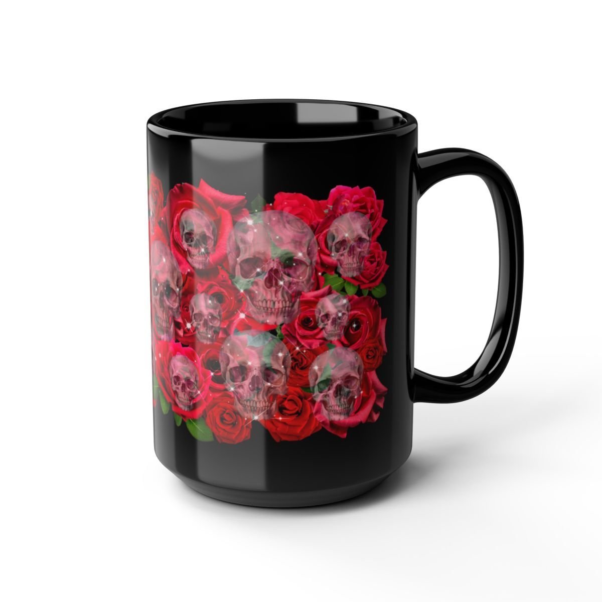 Skulls and Roses Mug - Halloween Skeleton Mugs - Boo and Bewear