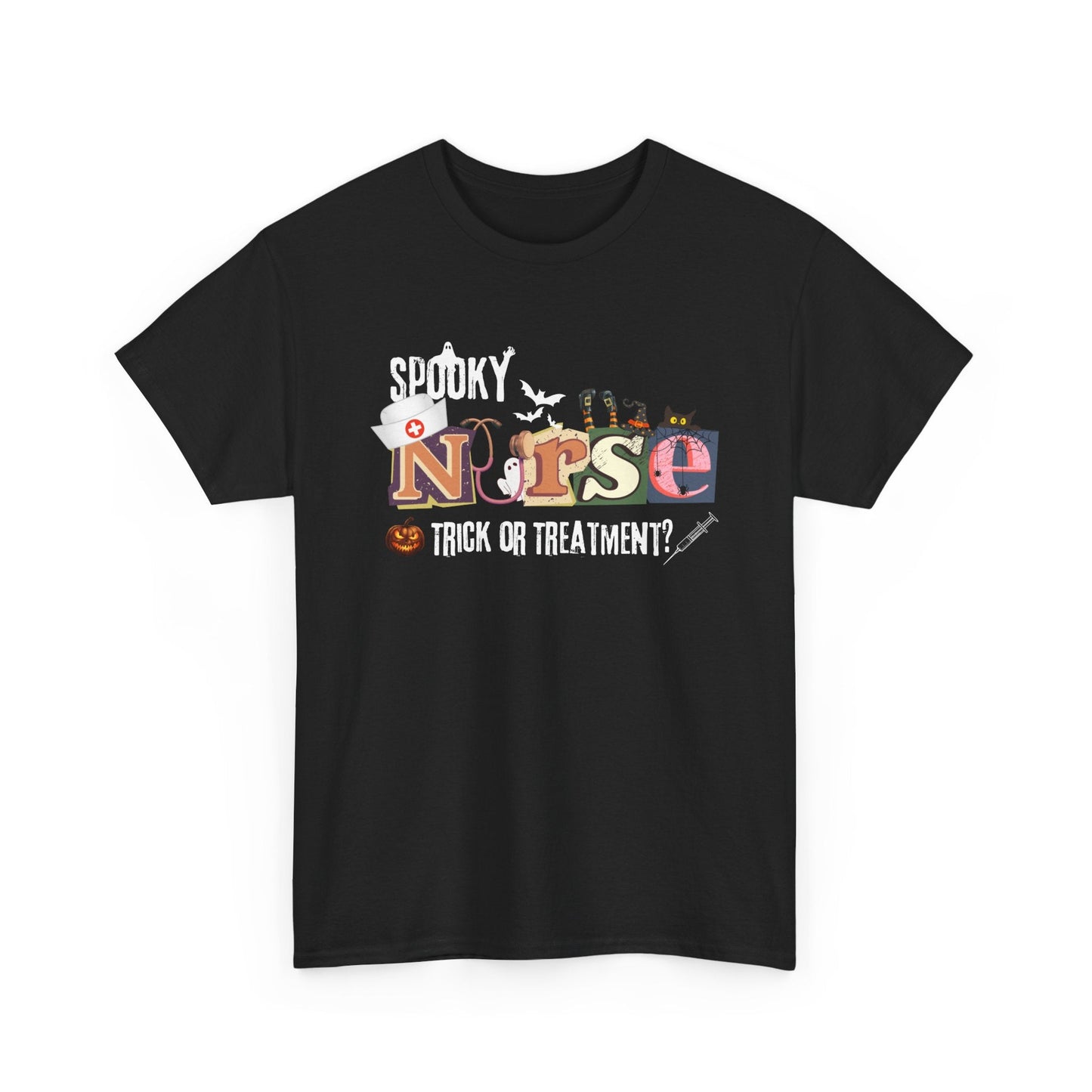 Spooky Nurse T-shirt for Halloween - Trick or Treatment? - Boo and Bewear