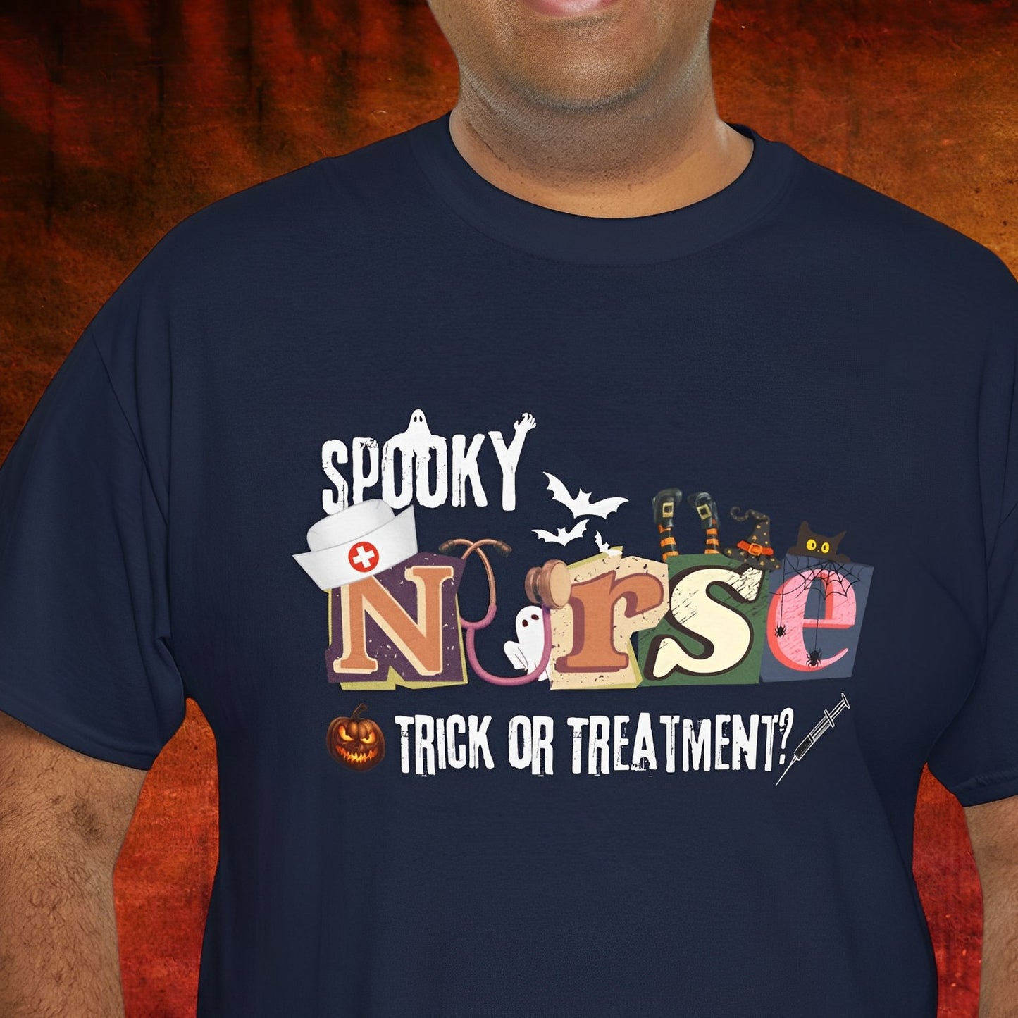 Spooky Nurse T-shirt for Halloween - Trick or Treatment? - Boo and Bewear