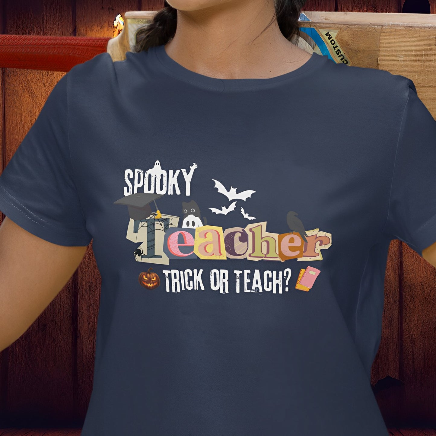 Spooky Teacher T-Shirt for Halloween - Trick or Teach? - Boo and Bewear