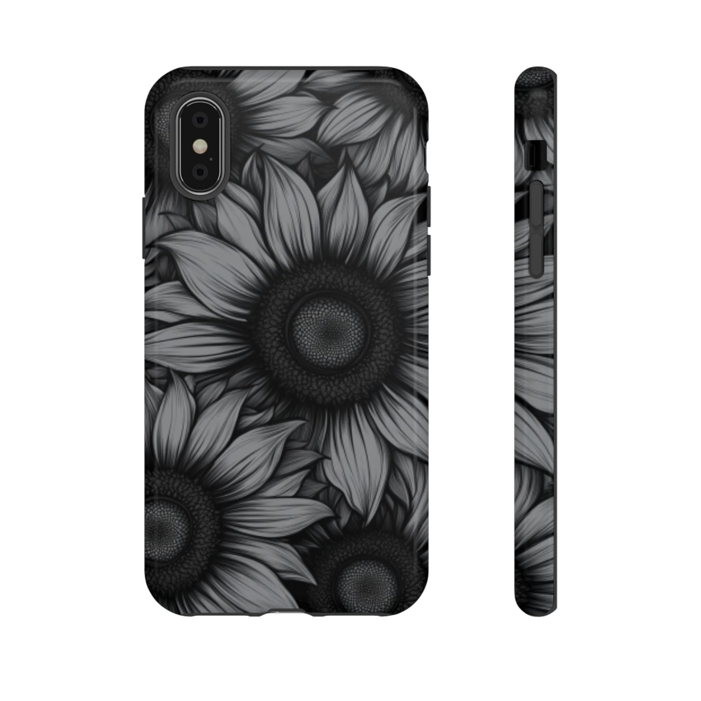 Sunflower Phone Case - Dark Gothic Floral Phone Cases - Phone 16 15 14 13 12 11, Samsung Galaxy & Google Pixel Phone Covers - Boo and Bewear