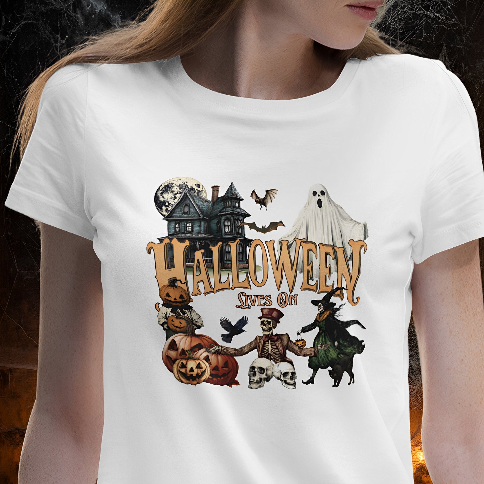 Vintage Halloween T-Shirt - Halloween Lives On - Boo and Bewear