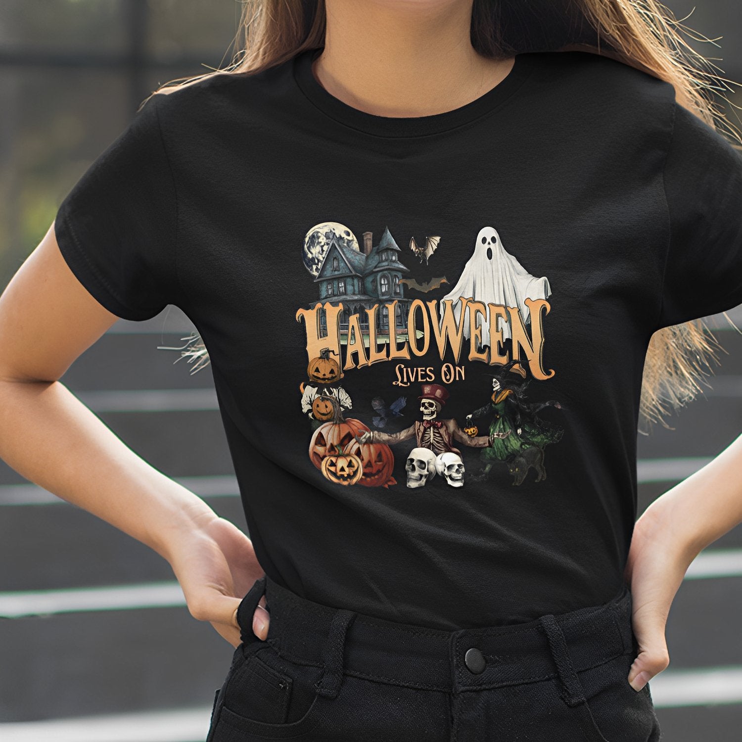 Vintage Halloween T-Shirt - Halloween Lives On - Boo and Bewear