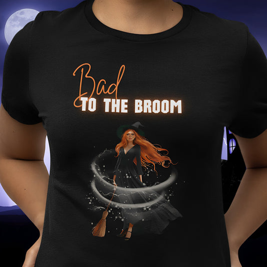 Witchy Woman T-Shirt - Bad To The Broom Witch Shirt